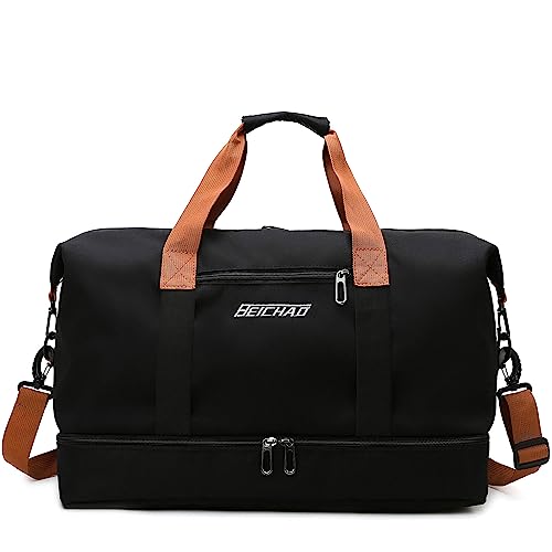 Fresion Leichte Sporttasche für Damen und Herren, Kleine Reisetasche mit Schuhfach & Nassfach, Kliniktasche,Travel Duffle Bag,Gym Bag,Weekender Reisetasche Handgepäck Tasche für Reise Gym von Fresion