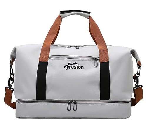 Fresion Leichte Sporttasche für Damen und Herren, Kleine Reisetasche mit Schuhfach & Nassfach, Kliniktasche,Travel Duffle Bag,Gym Bag,Weekender Reisetasche Handgepäck Tasche für Reise Gym von Fresion