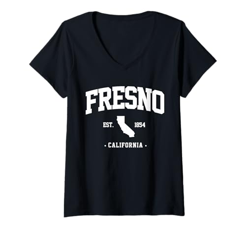 Damen Fresno California Reise nach Fresno Heimatstadt Kalifornien Fresno T-Shirt mit V-Ausschnitt Damen Fresno California Reise nach Fresno Heimatstadt Kalifornien Fresno T-Shirt mit V-Ausschnitt von Fresno California trip to Fresno hometown