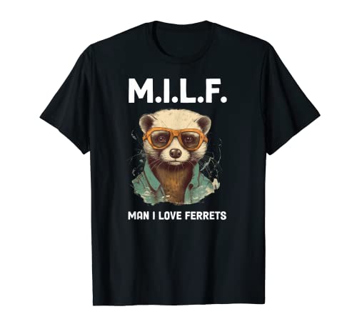 Man I Love Ferrets T-Shirt Man I Love Ferrets T-Shirt von Frettchen Fan Kleidung