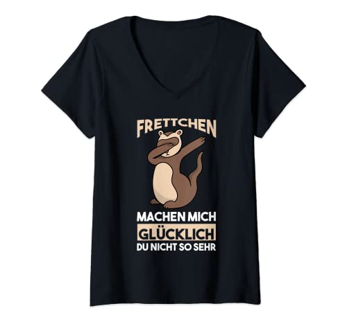 Damen Frettchen T-Shirt mit V-Ausschnitt Damen Frettchen T-Shirt mit V-Ausschnitt von Frettchen Geschenk