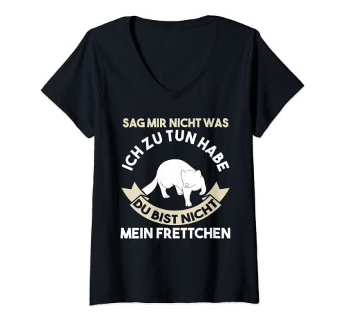 Damen Frettchen T-Shirt mit V-Ausschnitt Damen Frettchen T-Shirt mit V-Ausschnitt von Frettchen Geschenk