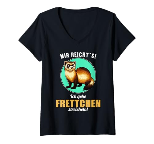 Damen Frettchen T-Shirt mit V-Ausschnitt Damen Frettchen T-Shirt mit V-Ausschnitt von Frettchen Tier Shop