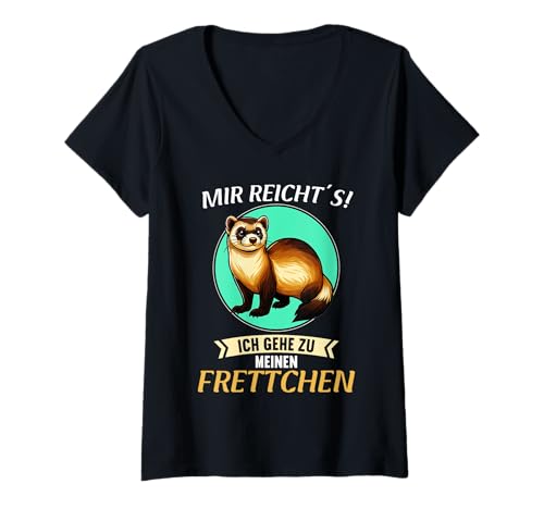 Damen Frettchen T-Shirt mit V-Ausschnitt Damen Frettchen T-Shirt mit V-Ausschnitt von Frettchen Tier Shop