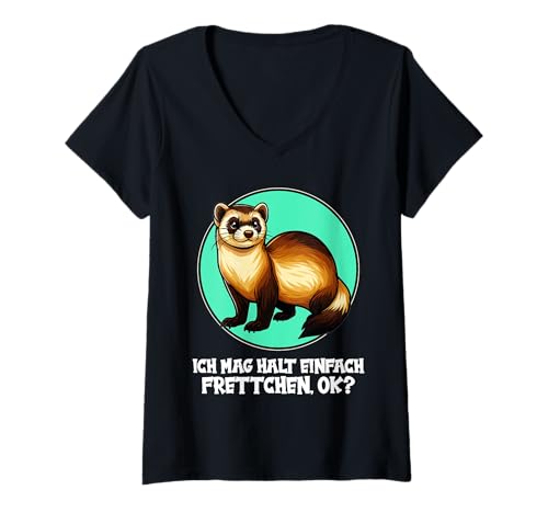 Damen Frettchen T-Shirt mit V-Ausschnitt Damen Frettchen T-Shirt mit V-Ausschnitt von Frettchen Tier Shop