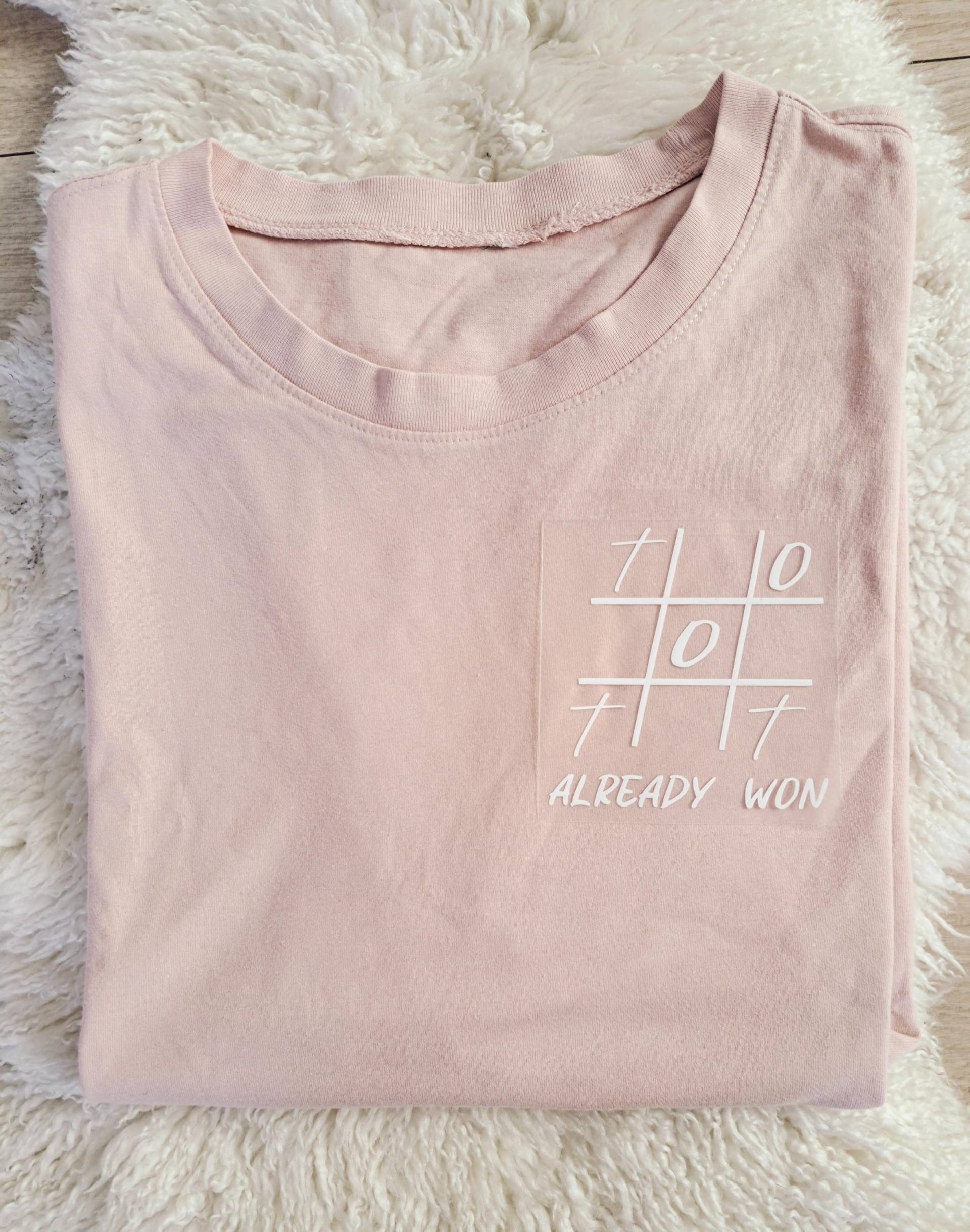 Bügelbild "Already Won" | Tictactoe | Diy Accessoire Glaube Christlich Geschenk von FreueDich