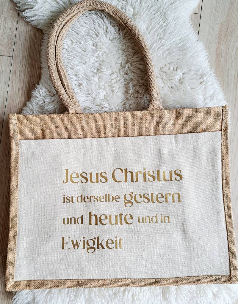 Jutetasche "Jesus Christus Ist Derselbe..." | Einkaufstasche Christlich Jesus Gott Bibel Handtasche Ostergeschenk von FreueDich
