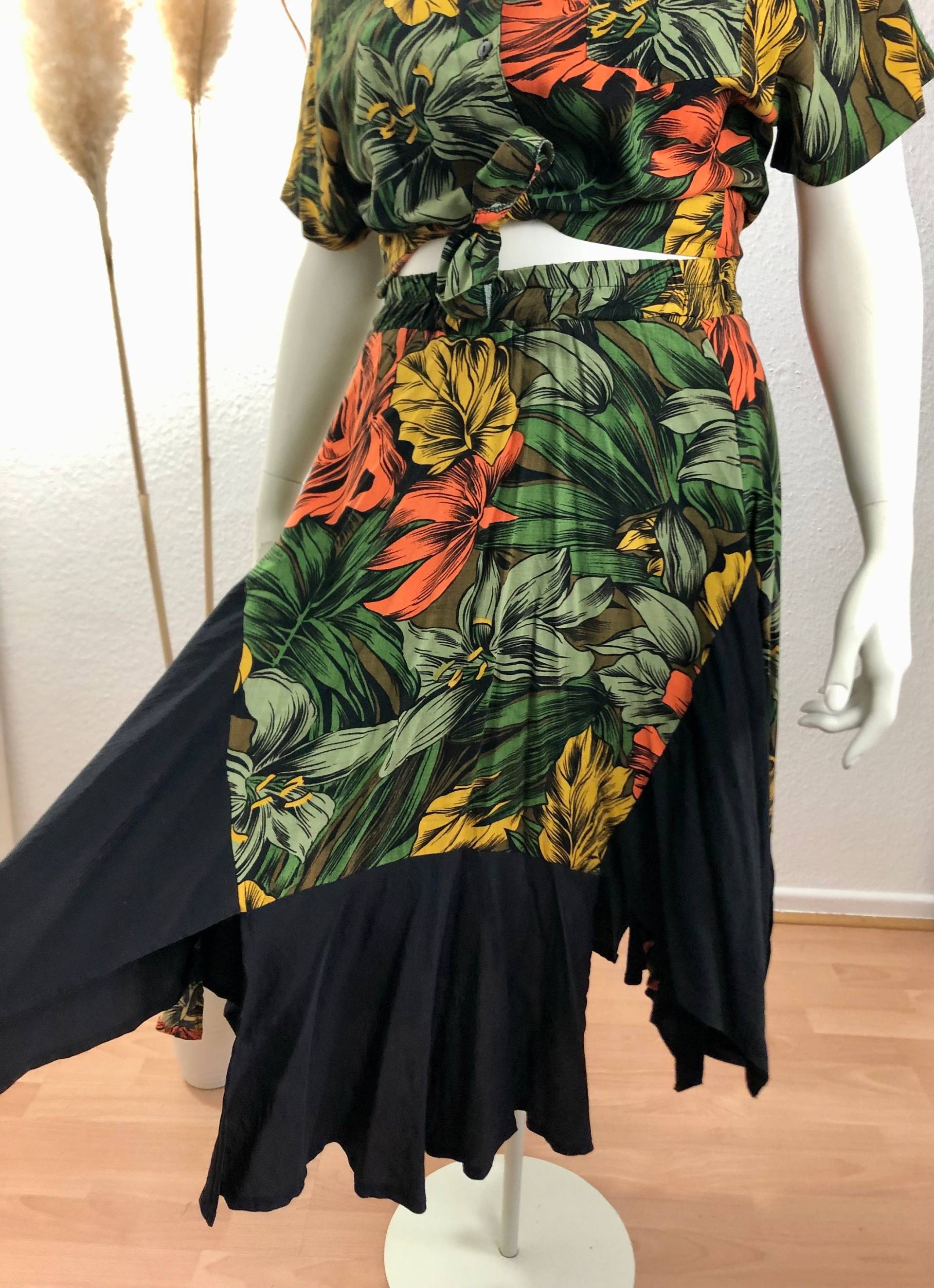 Vintage Rock Hawaii Muster Viskose, Sommerrock, Hippie Style Gr. 46-48/Us Size 14-16 von Freulein31