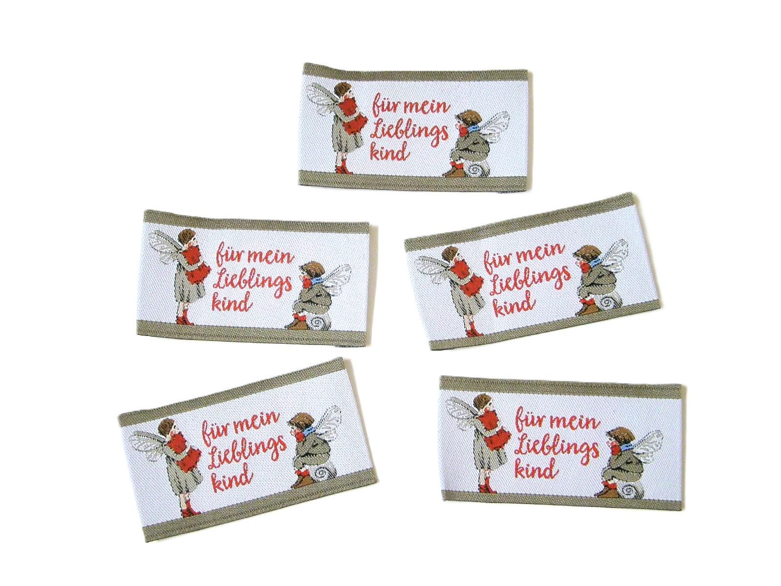 5 Webetiketten "Für Mein Lieblingskind" Ca. 30x55 Mm Vorgefaltet 5 Webetiketten "Für Mein Lieblingskind" Ca. 30x55 Mm Vorgefaltet von FreuleinStephi