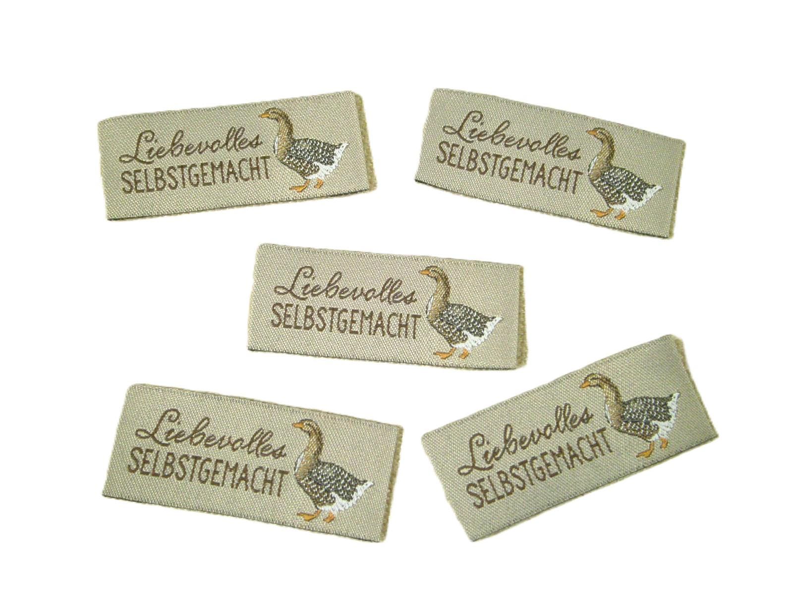 5 Webetiketten - Liebevolles Selbstgemacht Graugans 45 X 20 Mm Vorgefaltet 5 Webetiketten - Liebevolles Selbstgemacht Graugans 45 X 20 Mm Vorgefaltet von FreuleinStephi