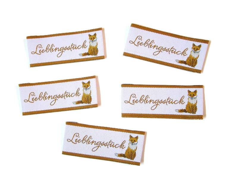 5 Webetiketten "Lieblingsstück - Fuchs" 45 X 20 Mm Vorgefaltet 5 Webetiketten "Lieblingsstück - Fuchs" 45 X 20 Mm Vorgefaltet von FreuleinStephi