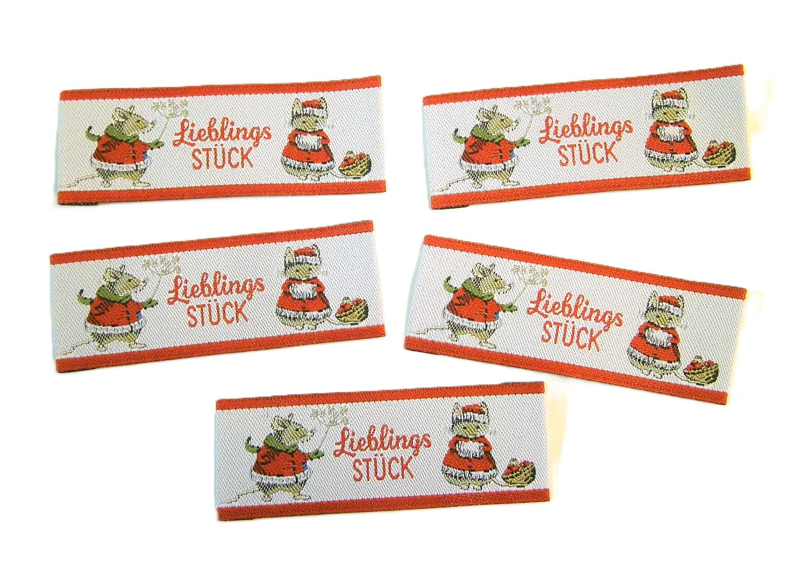 5 Webetiketten "Mäuse Lieblingsstück" 57 X 20 Mm Vorgefaltet 5 Webetiketten "Mäuse Lieblingsstück" 57 X 20 Mm Vorgefaltet von FreuleinStephi