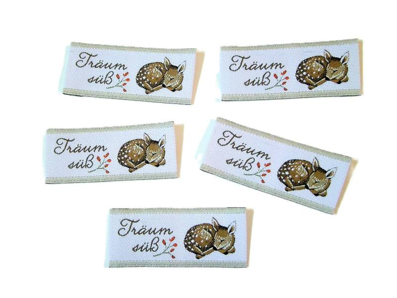 5 Webetiketten "Träum Süß - Reh" 45 X 20 Mm Vorgefaltet 5 Webetiketten "Träum Süß - Reh" 45 X 20 Mm Vorgefaltet von FreuleinStephi