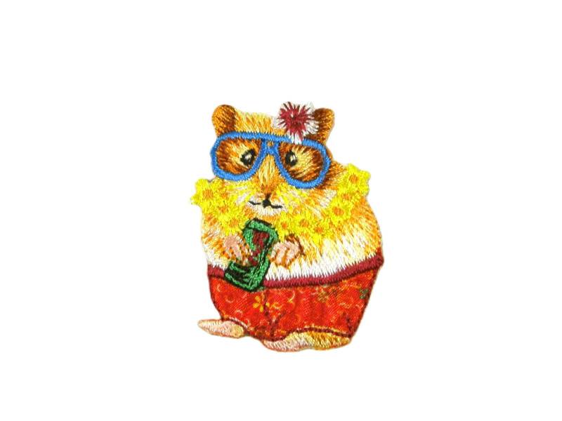 Aufbügelbarer "Aloha-Hamster" 45x35 Mm von FreuleinStephi