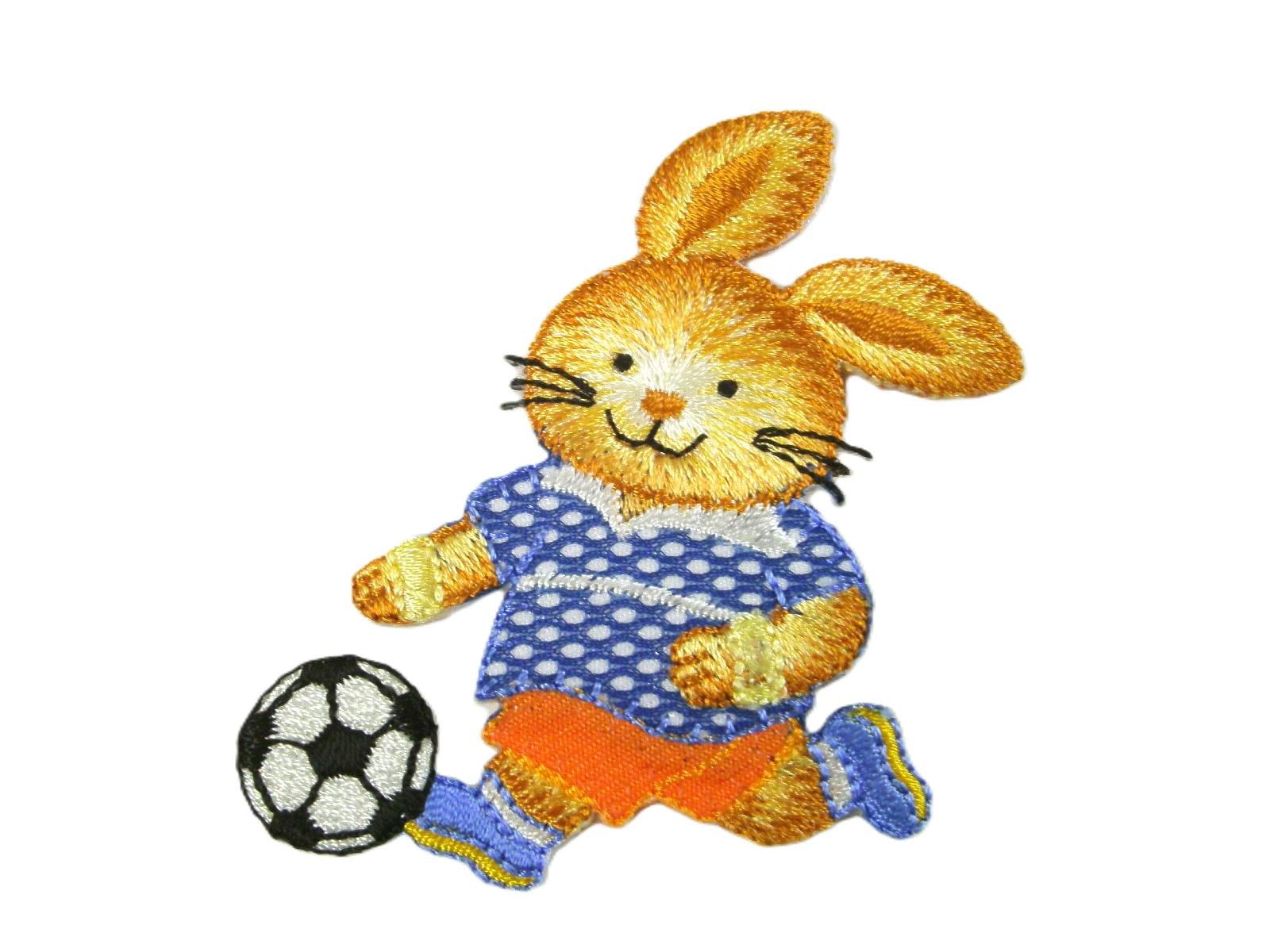 Aufbügelbarer "Fußball-Hase" Ca.70x55 Mm Aufbügelbarer "Fußball-Hase" Ca.70x55 Mm von FreuleinStephi
