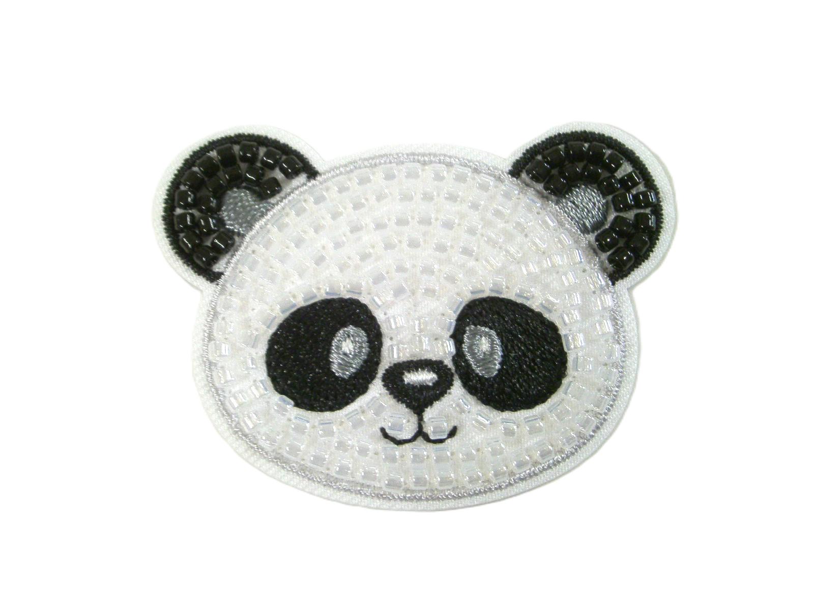 Aufbügelbarer Glitzer-Pandakopf 50x40 Mm Aufbügelbarer Glitzer-Pandakopf 50x40 Mm von FreuleinStephi