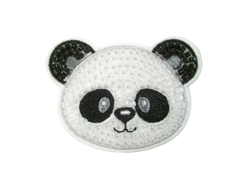 Aufbügelbarer Glitzer-Pandakopf 50x40 Mm Aufbügelbarer Glitzer-Pandakopf 50x40 Mm von FreuleinStephi