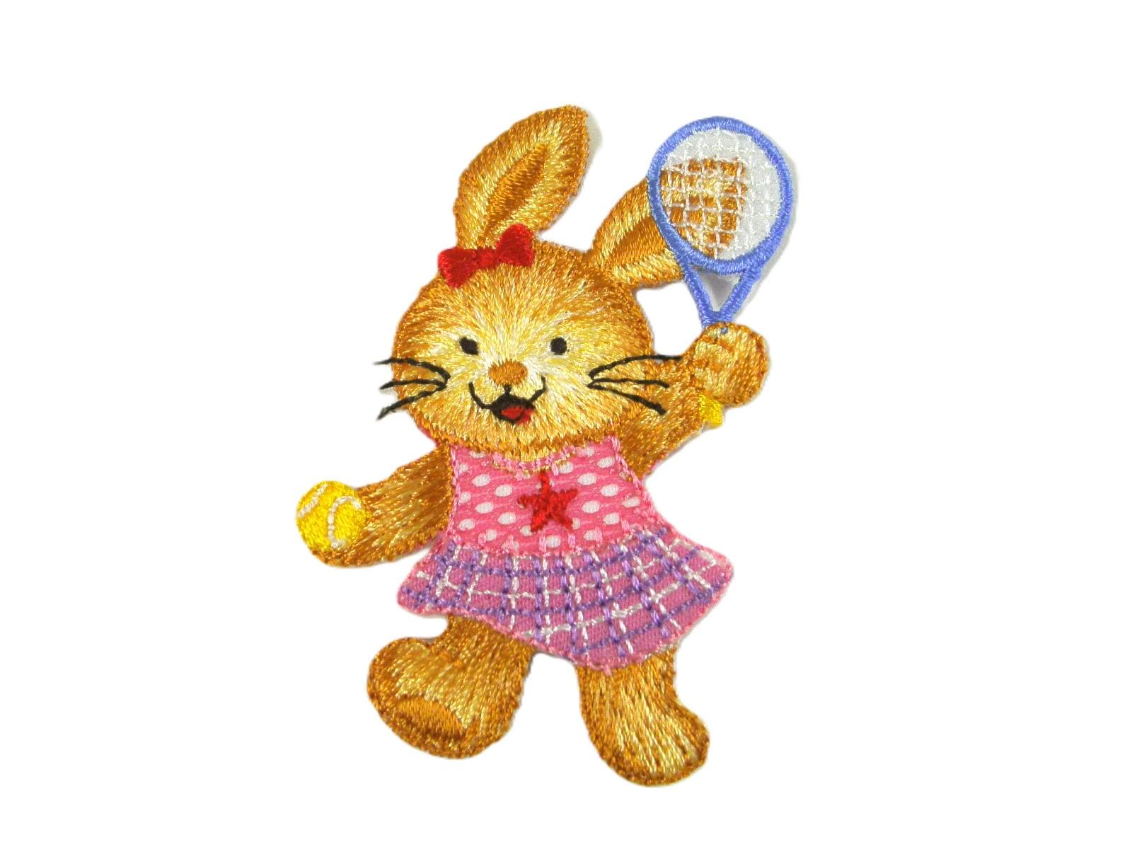 Aufbügelbarer "Tennis-Hase" Ca.70x40 Mm Aufbügelbarer "Tennis-Hase" Ca.70x40 Mm von FreuleinStephi