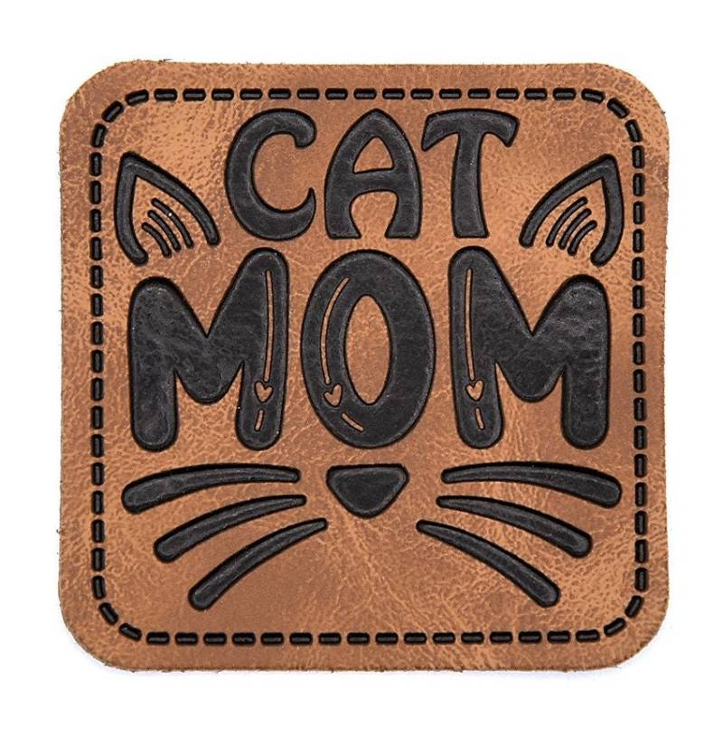 Kunstlederlabel Zum Aufnähen - Cat Mum Ca. 45x45 Mm Kunstlederlabel Zum Aufnähen - Cat Mum Ca. 45x45 Mm von FreuleinStephi