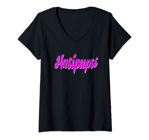 Damen Hasipupsi Hasi Mausi Herzchen, fun Lieblingsmensch Schatz T-Shirt mit V-Ausschnitt Damen Hasipupsi Hasi Mausi Herzchen, fun Lieblingsmensch Schatz T-Shirt mit V-Ausschnitt von Freund Freundin Liebe Frau Mann lustig Spruch