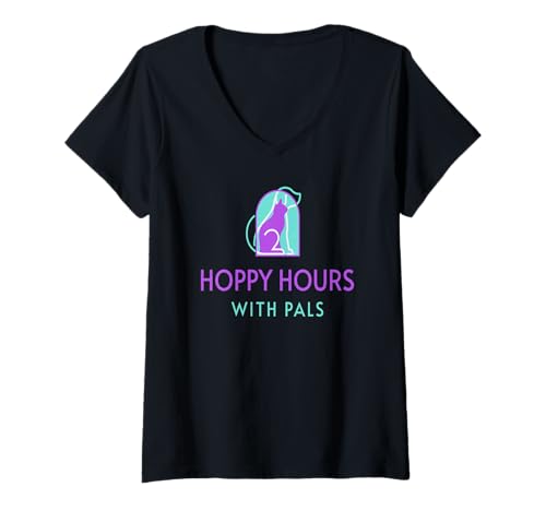 Damen Hoppelzeit mit Freunden Kaninchen Spaßmoment T-Shirt mit V-Ausschnitt Damen Hoppelzeit mit Freunden Kaninchen Spaßmoment T-Shirt mit V-Ausschnitt von Freunde Freude Tierfreunde Glücklich