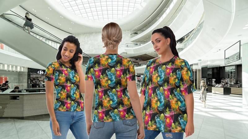 Damen-T-Shirt Cocktail Print von FreundeDerSonne
