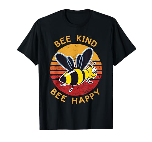 Bee Kind Bee Happy Freundliche Botschaft T-Shirt von Freundliche Bienen Umwelt Natur Freude