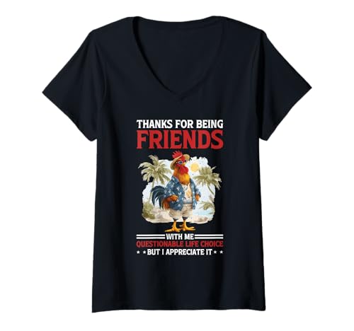 Damen Thanks for Being My Friend Odd Choice But Thanks T-Shirt mit V-Ausschnitt Damen Thanks for Being My Friend Odd Choice But Thanks T-Shirt mit V-Ausschnitt von Freundliche Dankbarkeit Crew