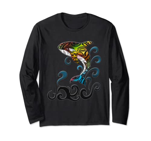 Buntes Wasser Orca Sprung Kids Junge Mädchen Waloutfit Orca Langarmshirt von Freundlicher Wal Orca Geschenke Orca Geschenk