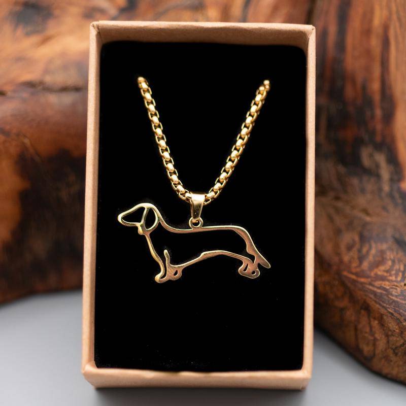 Halskette Mit Dackelanhänger, Vergoldet, 18-Karat #geschenkidee #muttertag#hundefreunde#dackel #kurzhaardackel#langhaardackel Halskette Mit Dackelanhänger, Vergoldet, 18-Karat #geschenkidee #muttertag#hundefreunde#dackel #kurzhaardackel#langhaardackel von Freundschaftspfoten