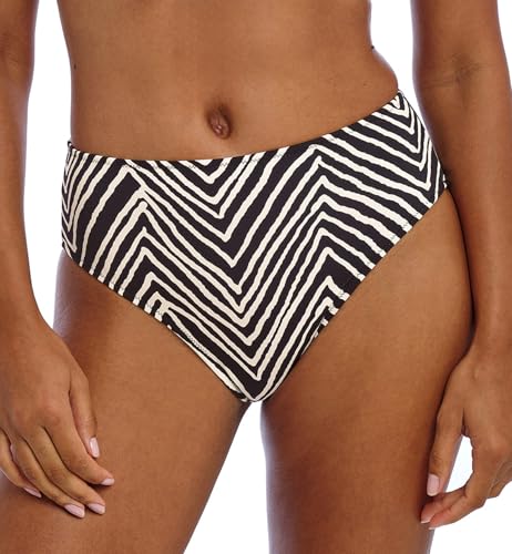 Freya Damen-Bikini-Slip "Fiji Falls", hohe Taille (206878), Schwarz, S von Freya