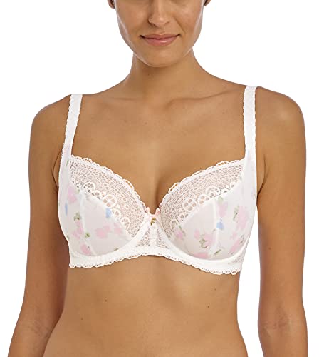 Freya Damen Daydreaming Tiefe Bügel Plunge-BH, Blickdicht, Flora Weiß, 60G von Freya