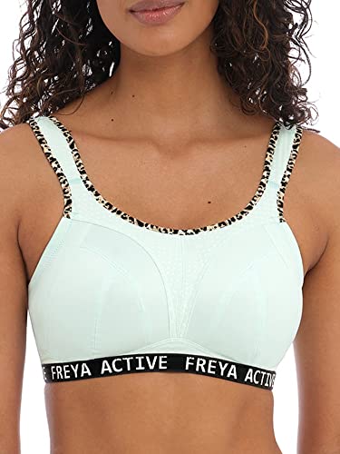 Freya Damen Dynamischer kabelloser Sport-BH, Undurchsichtige, Pure Leopard Aqua, 80F von Freya