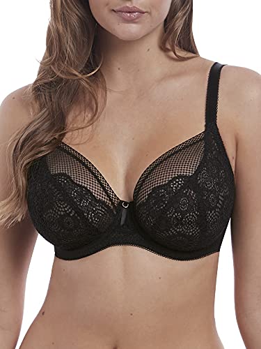 Freya Damen Expression Crochet-Look Underwire Plunge Bra Stiefe BH, schwarz, 65F von Freya