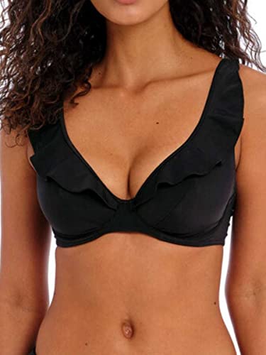 Freya Damen Jewel Cove Bügel-Bikinioberteil mit hohem Apex, Einfarbiges Schwarz, 80G von Freya