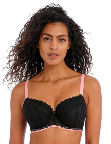 Freya Damen Offbeat Halbschale mit Bügel Gepolsterter BH, Blickdicht, Schwarz, 80F von Freya