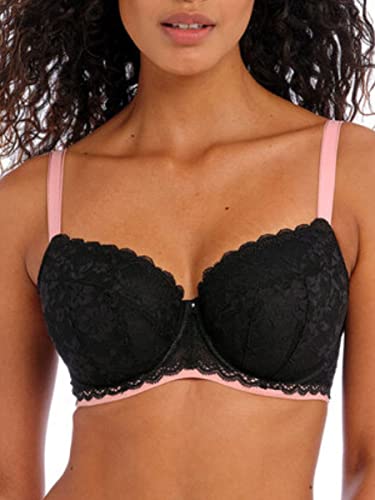 Freya Damen Offbeat Halbschale mit Bügel Gepolsterter BH, Blickdicht, Schwarz, 85G von Freya