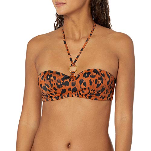Freya Damen Roar Instinct Underwire Bandeau Top Bikini, Leopard, 75E von Freya