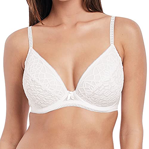 Freya Damen Soiree Lace Padded Bra Plunge-BH, Weiß, 80D von Freya