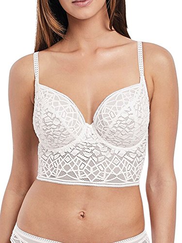 Freya Damen Soiree Longline Bralette Bügel, Spitze BH, Weiß, 65D von Freya