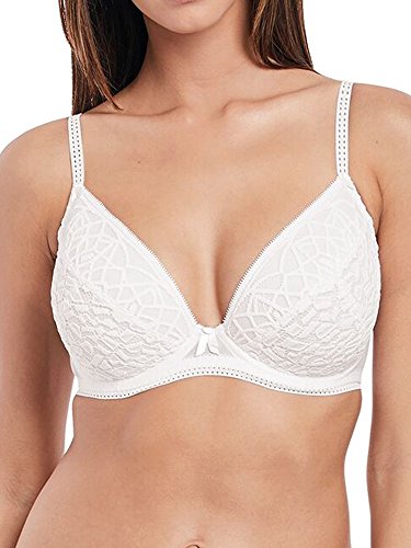 Freya Damen Soiree Tiefer Bügel Spitze, wattiert Plunge-BH, Durchsichtig, weiß, 65G von Freya