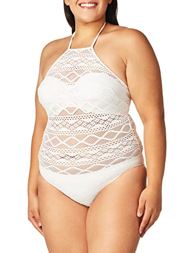 Freya Damen Sundance Underwire High Neck One-Piece Swimsuit Einteiliger Badeanzug, weiß, 80D von Freya