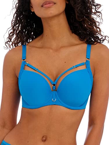 Freya Damen Temptress Bügel-BH mit geformtem Ausschnitt, Mittelblau, 36FF von Freya