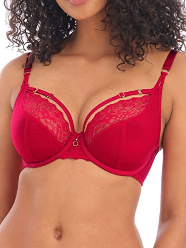 Freya Damen Temptress Bügel Plunge-BH, Blickdicht, Kirsche, 75E von Freya