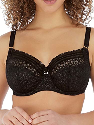 Freya Damen Viva Lace Underwire Side Support Bra BH mit voller Abdeckung, Spitze Noir, 70F von Freya