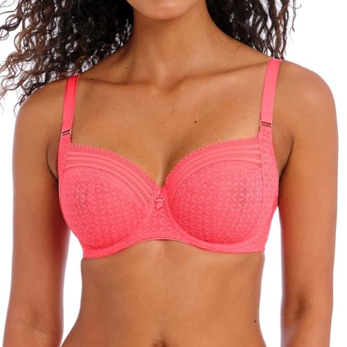 Freya Damen Viva Spitzen-bügel Seitlichen Stützen BH mit voller Abdeckung, Undurchsichtige, Sunkissed Coral, 80F von Freya