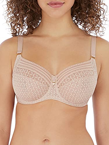 Freya Damen Viva Spitzen-Bügel seitlicher Stützung BH mit voller Abdeckung, Lace Natural Beige, 65K von Freya