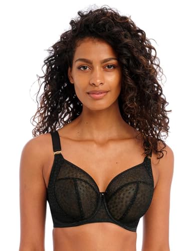 Freya Damen Starlight Bügel Seitlicher Stützfunktion Demi BH, Durchsichtig, Schwarz, 65E von Freya