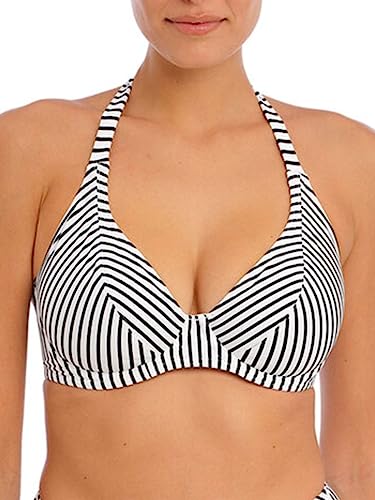 Freya Juwelen Cove Neckholder Bikini Top Streifen Schwarz Weiß 34E von Freya