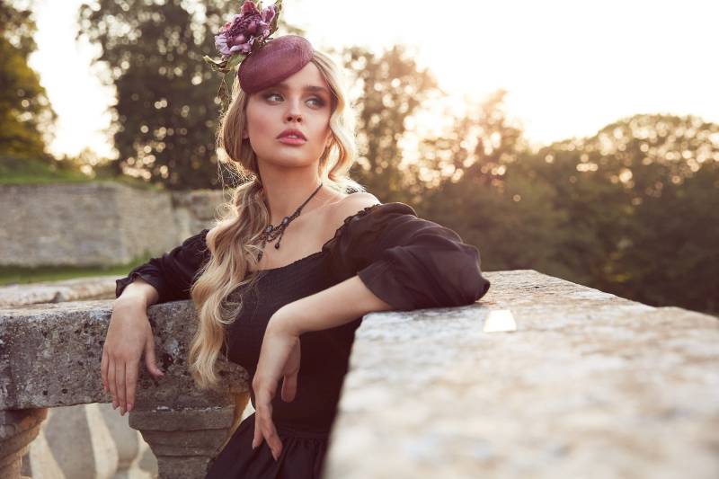 Landora Rose Brooch Hat Fascinator Church Hat Royal Ascot von FreyaStudio